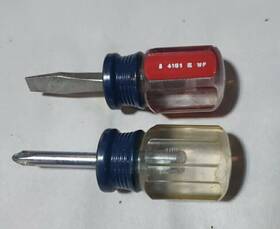 4151 Craftsman 4118 Vintage Pair Stubby Mini Screwdrivers Flat And Phillips