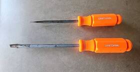 41555 Craftsman 41416 Vintage Orange Handle Screwdrivers 3/16 1/4 Set Of 2 Flat Head Usa