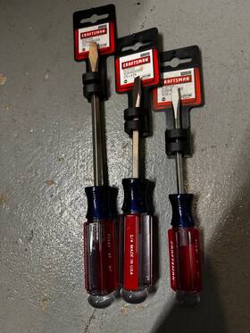 41583-41581-41854 Craftsman Lot Of 3 Flat Screwdrivers 41584/41583/41581 New