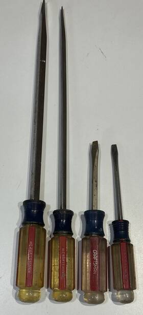 41583-41585-41585 Craftsman Lot 4 Vtg Usa 41585 1/4 41588 3/8 41583 And 3/16 Flat Screwdriver