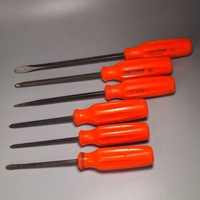 41887 Craftsman Vtg Professional Orange High Visability Screwdriver Set 6 Usa Wf K Lot