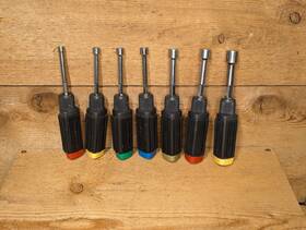 4192x Craftsman Vintage Triangle Soft Grip Handle 7 Pc Sae Nut Driver Set