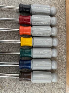 4198 Craftsman Vtg 7pc Metric Nut Driver Set H Series 5 To 11 Mm Complete Gray