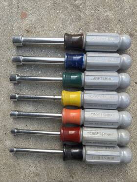 41965 Craftsman 41981 41982 41983 41984 Seven Piece Metric Nut Driver Set 5mm - 11mm 4197 Vintage