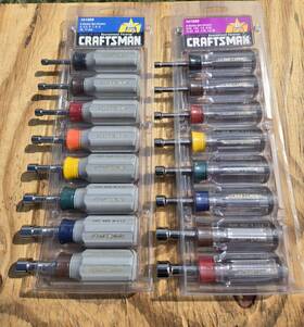 41988 Craftsman 41989 Nos Sears 16pc. Sae And Metric Stubby Nut Driver Sets Usa