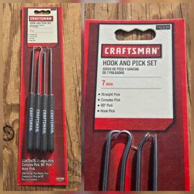 41634 Craftsman 46134 Nos Sears Usa 4pc Hook Pick Set 7 Inch Straight Complex 90