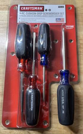 46192 Craftsman Nos Usa 4pc Cushion Grip Screwdriver Set