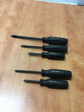 47433 Craftsman Professional Usa Black 5 Piece Screwdriver Set Slotted And Philips