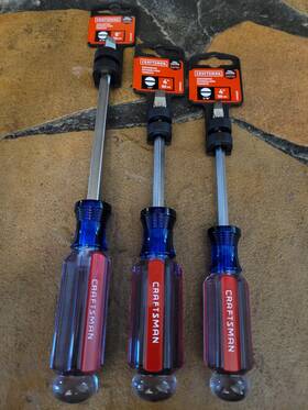 65021 Craftsman Lot 3 Flat Head Slotted Screwdrivers 3/16 1/4 5/16 Inch Lifetime Warranty
