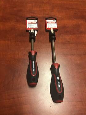 76648 Craftsman 76647/76648 Lot Of 2 New Genius Slotted Screwdrivers 1/4 Inch X4 X6 Overstock