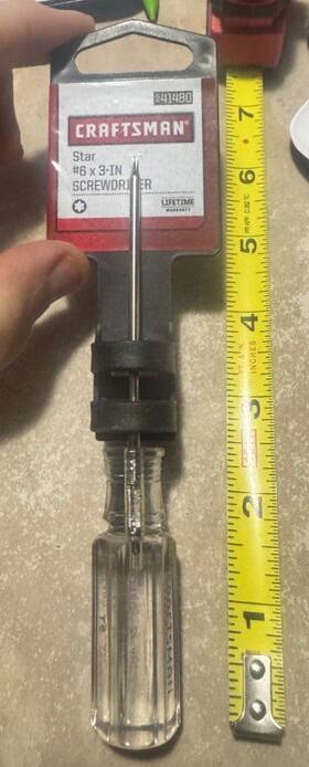 Craftsman 820909414803 Nos Genuine 941480 Star #6 X 3 Inch Torx Screwdriver Made In China