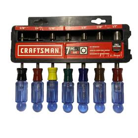 Cmht65122 Craftsman 885911655002 Usa 7 Pc Sae Nut Driver Set In Rack 3/16 Inch - 1/2