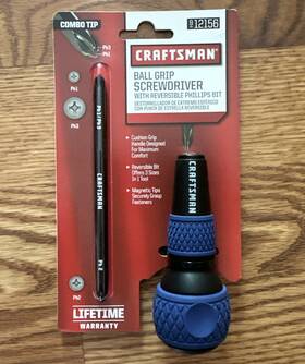 Craftsman 9-12156 New Ball Grip Screwdriver Reversible Phillips Bit P1 P2 P3 Blue 12156
