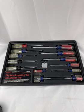 9-41069 Craftsman Rare 14 Piece Screwdriver Set-usa With Hard To Find Organizer