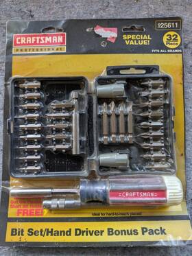 925611 Craftsman Sears Professional Screwdriver Bit Set Hand Driver 32pc Usa 25647 Nos