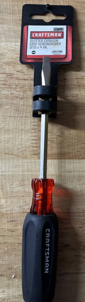 947113 Craftsman Nos Usa Cushion Grip 3/16x4 Inch Slotted Screwdriver 47113