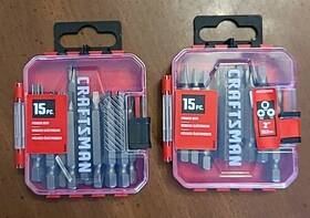 Cmaf122mix15 Craftsman 2 Sets Inch 15pc Screwdriver Power Bit Set. Total 30 Bits. Unused