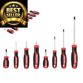 Craftsman Cmht65131 Screwdriver Set 8 Pc Flat Head And Phillips Black Red
