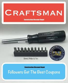 Cmmt43373 Craftsman Female Magnetic Bit Holder Spinner Handle With 10 Pc. Rail
