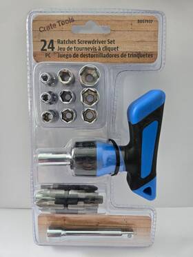 8057937 Crate Tools 24 Ratchet Screwdriver Set