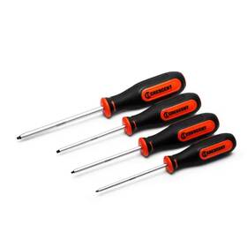Crescent 445057046022 Square Drive Screwdriver Set With Dual Material Tri-lobe Handles 4-piece