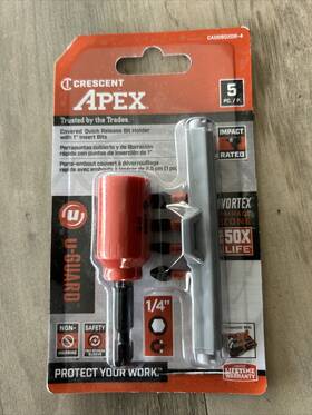 Caugbq2dr-4 Crescent Apex U-guard 5 Piece Quick Release Bit Holder 1 Inch Bits Impact Rated New