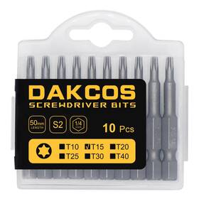 Dakcos 774696555778 10pcs T15 Torx Bits Premium 2-inch Long Hex Shank Durable S2 Alloy Steel