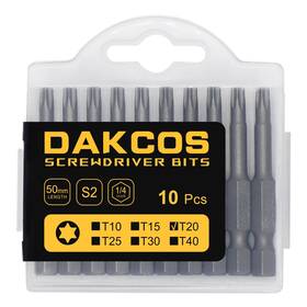 Dakcos 774696555785 10pcs T20 Torx Bits 2-inch Hex Shank S2 Steel Durable Screwdriver Set