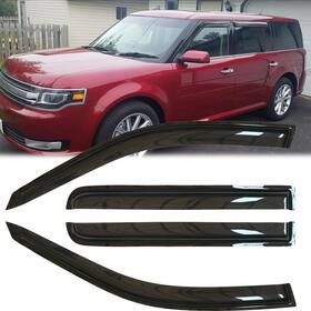 D-94079 Deebior 4pcs Original Shatterproof Rainproof Side Window Wind Deflectors Tape On Sun