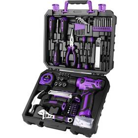 Dekopro Dkcd08xl02 Tool Set Kit With 8v Cordless Drill Hand Toolbox Storage Case For Home Repairs