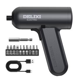 Delixi 738944541500 Cordless Electric Screwdriver 4v Mini Drill Set With 1500mah Battery