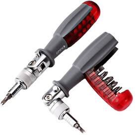 Deselen 746856591209 Ratcheting Screwdriver With Magnetic Bit Ratchet Multi Set 10 In 1 Screwdriv