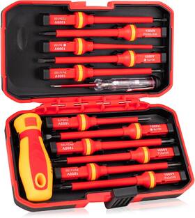 Devvicoo 313101586596 13pcs 1000v Insulated Screwdriver Set Magnetic Tips Certified For Electrician Devvicoo 313101586596 13pcs 1000v Insulated Screwdriver Set Magnetic Tips Certified For Electrician