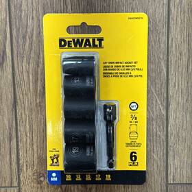 Dewalt 075352351407 3/8 Inch Dwafsmset6 Max Impact Short 10-19mm Socket Set
