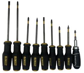 Cmp114056 Dewalt 585xr 9 Piece Assorted Screwdrivers Cmp114056 Dewalt 585xr 9 Piece Assorted Screwdrivers