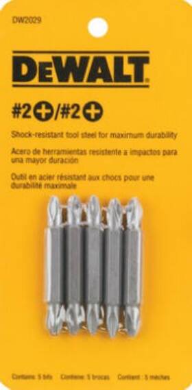 Dw2029 Dewalt Accessories 5 Pack #2 Double-ended Screwdriver Bit 5-pk Dw2029 Dewalt Accessories 5 Pack #2 Double-ended Screwdriver Bit 5-pk