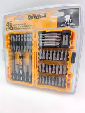Dw2145ww Dewalt Screwdriver Bit Set With Tough Case 45-piece Wounded Warrior