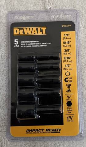 Dwaftnd5 Dewalt Maxfit Ultra Magnetic Nut Driver Set 1/4 Inch 5/16 3/8 7/16 1/2 -brand New