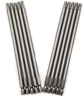 Ty11800001 Dgz Store 10pcs 6 Inch /150mm T27 Torx Head Screwdriver Bit Set 1/4 Hex Shank With Quick