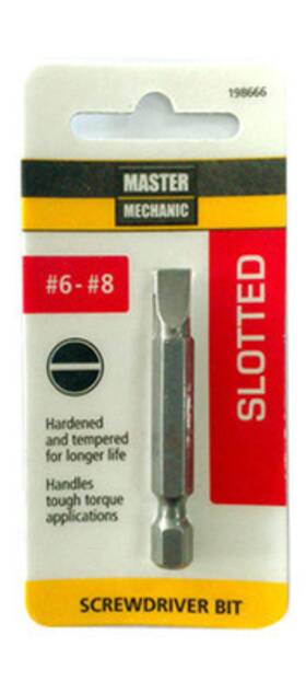 198666 Disston Company 6 Pack 2- Inch #6-8 Slotted Screwdriver Bit