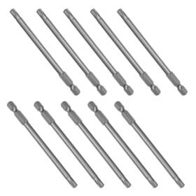 Duefixing 617662136352 10pcs T27 Magnetic Torx Head Security Screwdriver Bit S2 100mm 1/4 Inch Hex Shank