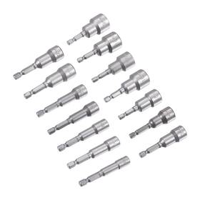 Duefixing 617662829124 1/4 Inch Hex Shank 6mm - 19mm Quick-change Nut Driver Bit Set 2.5 Length Metric