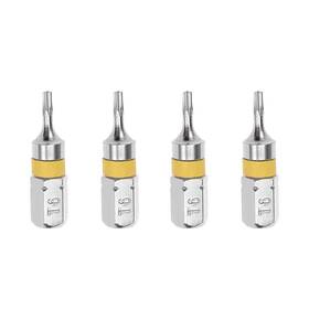 Duefixing 619668275349 Security Torx Screwdriver Bits S2 High Alloy Steel 25mm Long 1/4 Inch Hex Shank T6