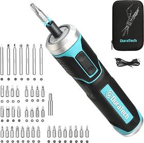 Duratech 4pc Cordless Electric Screwdriver Set With 39 Pc Crv Bits Led Work Light