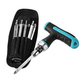 Duratech 820909766834 14-in-1 Multi-bit Ratcheting Screwdriver 7pc Phillips Slotted Torx Square S2 Bit