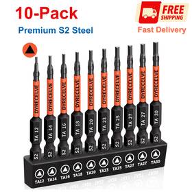 73858642 Dyrecelve 10 Pack Triangle Screwdriver Set - Premium Steel Bit Long Magnetic Head