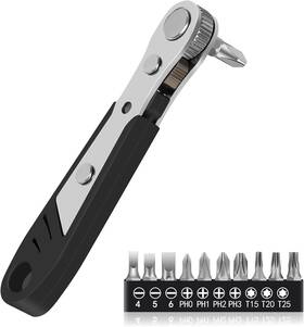 Eamifaru 445026740715 10-in-1 Angled Ratchet Screwdriver Set 90 Degree Right Angle And Offset