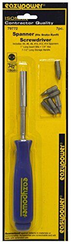 Eazypower 083771797720 79772 7-piece 7-1/2-inch Spanner Magnetic Screwdriver With Tip Stor