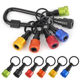 Eeekitonline 601549197659 6pcs 1/4 Inch Hex Shank Drill Bit Holder Keychain For Impact Driver Pull Back