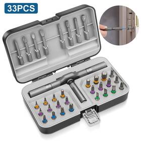 Eeekitonline 616361654938 33x Magnetic Ratcheting Screwdriver Set Precision Bit Repair Tool For Electronic